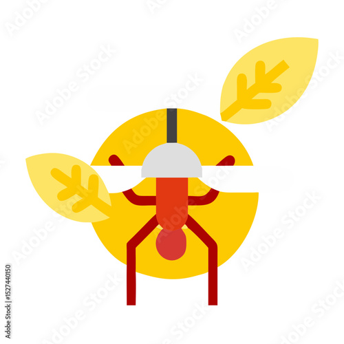 Ai Drone Detecting Pests on Green Leaf illustration Cutout