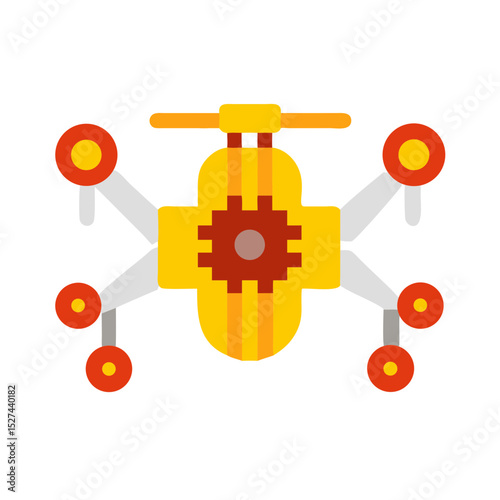 Ai Drone with Machine Learning Algorithms Isolated illustration