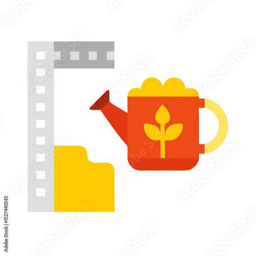 Biodegradable Film and Watering Can Cutout illustration