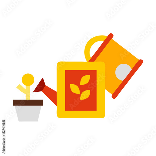 Biodegradable Film and Watering Can Cutout illustration