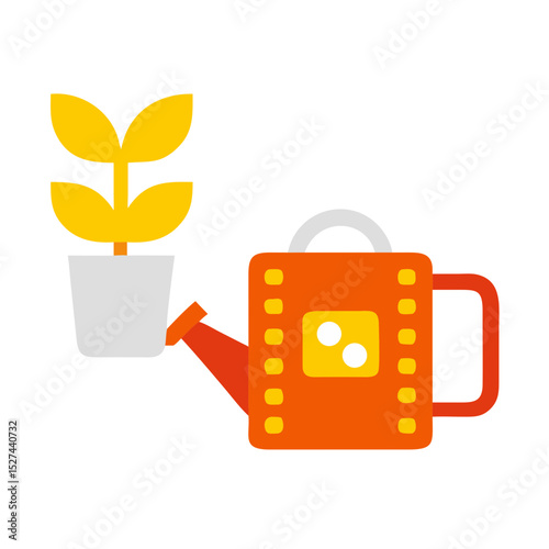 Biodegradable Film and Watering Can Cutout illustration