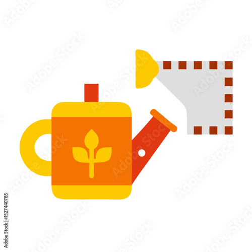 Biodegradable Film and Watering Can Cutout illustration