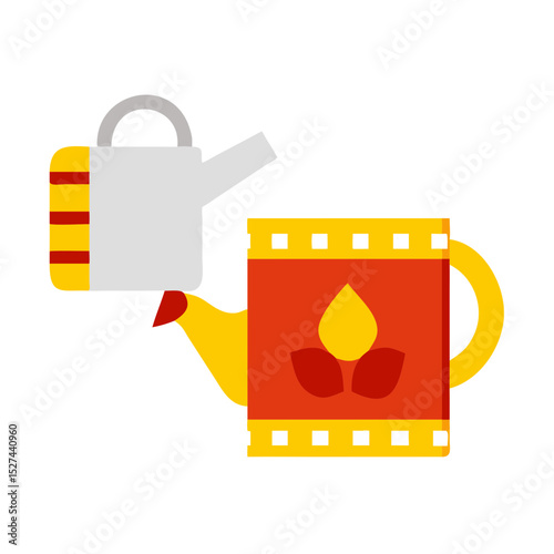 Biodegradable Film and Watering Can Cutout illustration