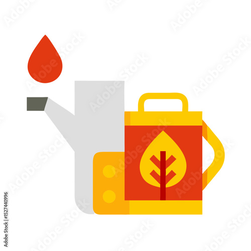 Biodegradable Film and Watering Can Cutout illustration