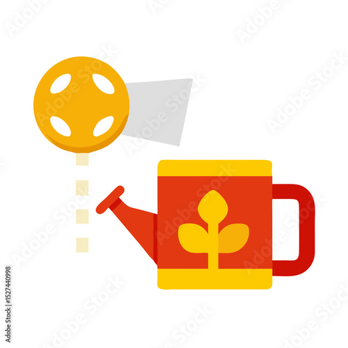 Biodegradable Film and Watering Can Cutout illustration
