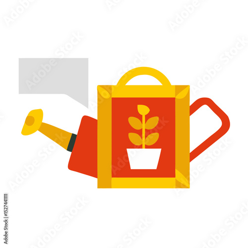 Biodegradable Film and Watering Can Cutout illustration