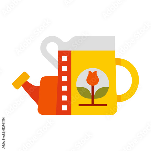 Biodegradable Film and Watering Can Cutout illustration