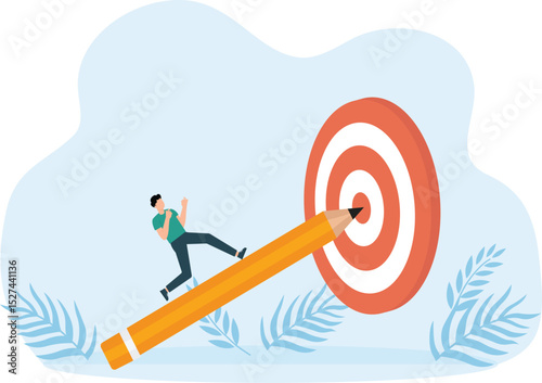 Creative challenge to reach goal and win business, idea and motivation to inspiration to achieve target concept
