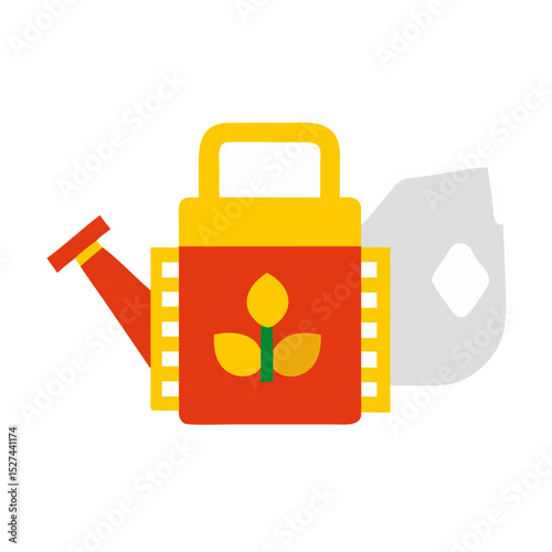 Biodegradable Film and Watering Can Cutout illustration