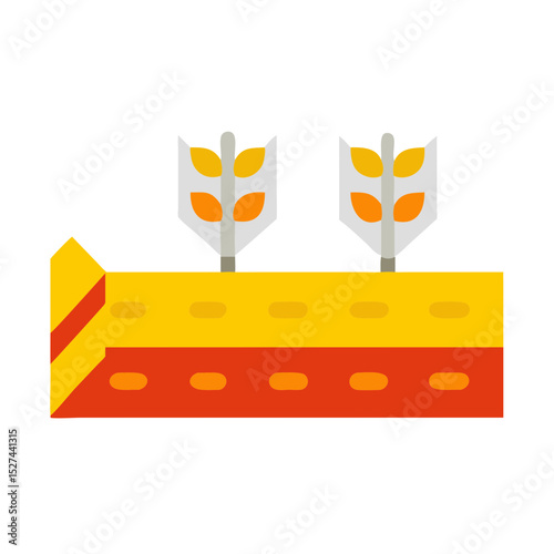 Biodegradable Film Covering Row of Crops Cutout