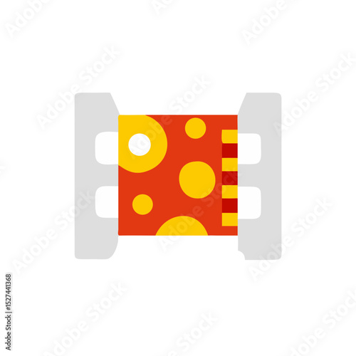 Biodegradable Film Fragment on Black Isolated illustration