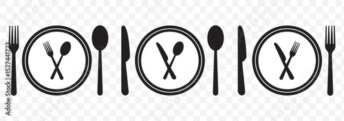 spoon and fork icon vector. spoon, fork and knife icon vector. restaurant icon on Transparent Background. EPS 10.