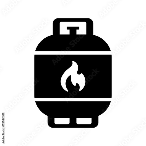 Gas cylinder icon isolated on white background.
