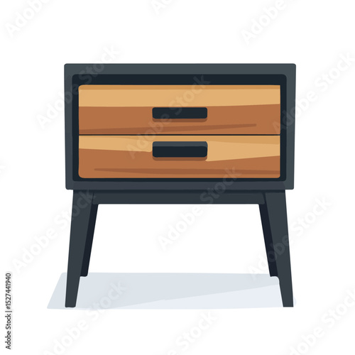 2D flat Nightstand illustration vector, isolated on a white background.