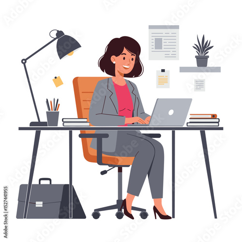 Concept vector illustration of a businesswoman.