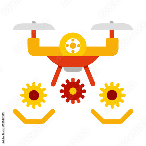 Drone Detecting Bacterial Diseases in Plants illustration Cutout