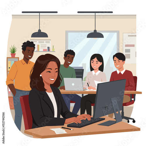 Concept vector illustration of a businesswoman.