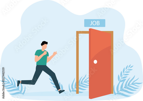 Quit routine job and leaving or escape, way for business dead end to be success, exit from work difficulties concept
