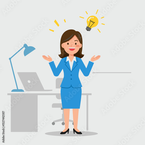 Concept vector illustration of a businesswoman.