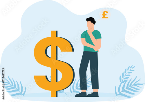 Currency exchange and international money transfer, Foreign exchange and forex trading, global financial economy or currency convert concept