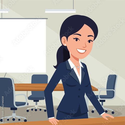 Concept vector illustration of a businesswoman.