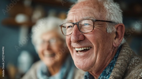 Capture heartwarming family moments with elderly man, hearing aids, and laughter