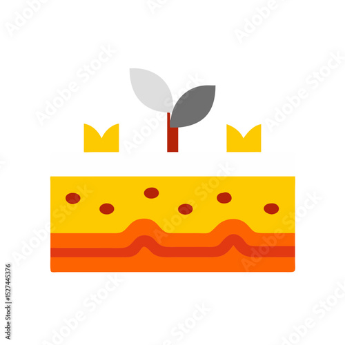Soil Covered with Biodegradable Film Cutout illustration