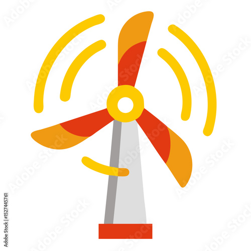White Wind Turbine Isolated illustration Image