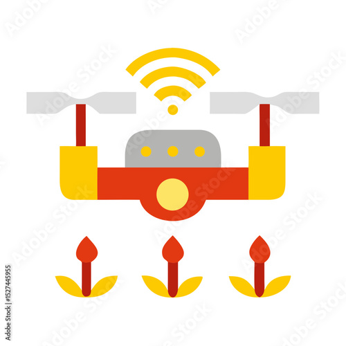 Advanced Drone Technology for Precision Agriculture illustration Cutout