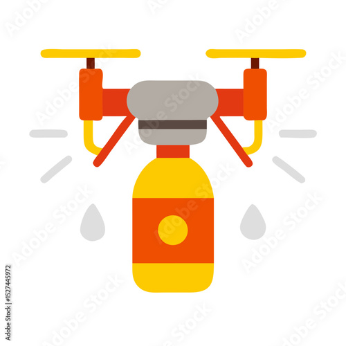 Aerial View of Drone Spraying Insecticide Transparent Background