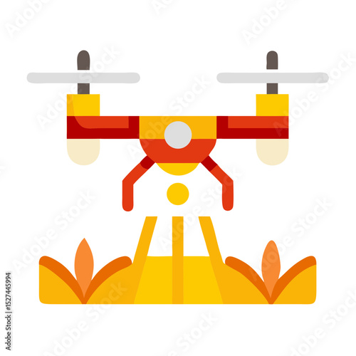Agricultural Drone Patrolling Farmland Transparent Background