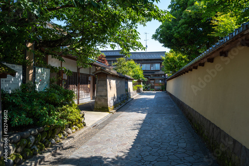 Traditional street in Nagamachi District, Kanazawa, Japan