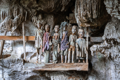 Tau Tau statues in a cave, Toraja, Sulawesi, Indonesia