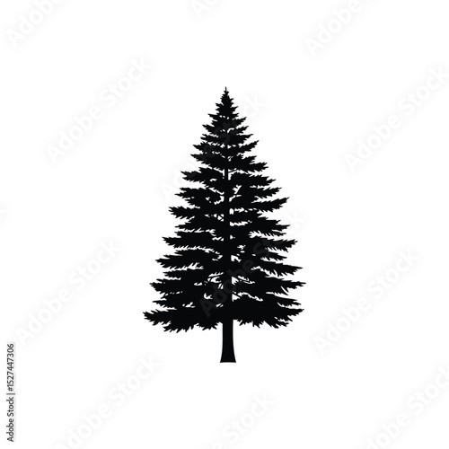 Pine tree forest silhouette isolated icon design