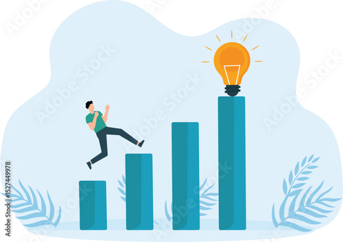 Creativity for business idea and thinking and brainstorm for new idea or opportunity, Career path or goal achievement
