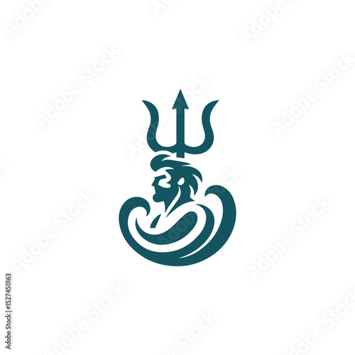 Poseidon god logo