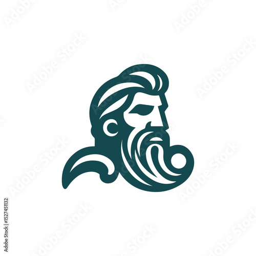 Poseidon god logo