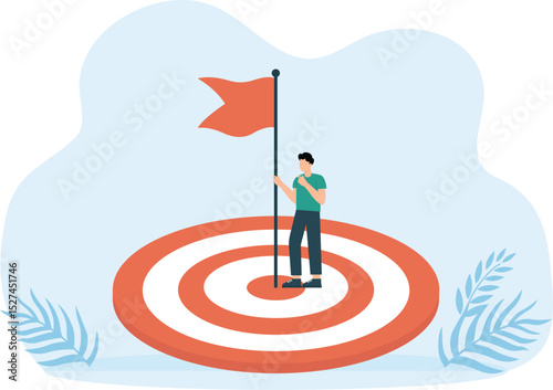 Achieve financial goal and success investment or make money target, win wealth and savings objective or accomplishment concept
