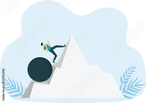 Burden or obstacle and business difficulty, struggle and challenge to success concept


