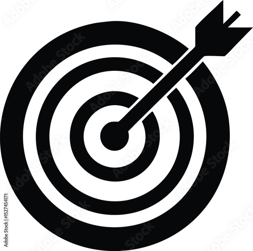 Black target icon with concentric circles and a modern design