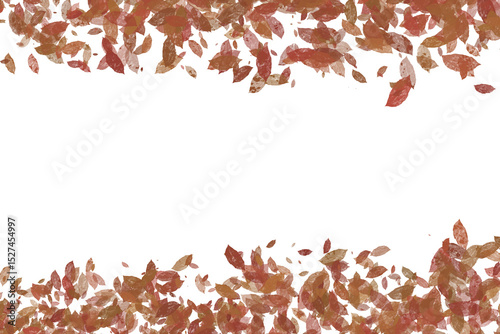 Scattered autumn leaves forming top and bottom borders on a transparent background.

