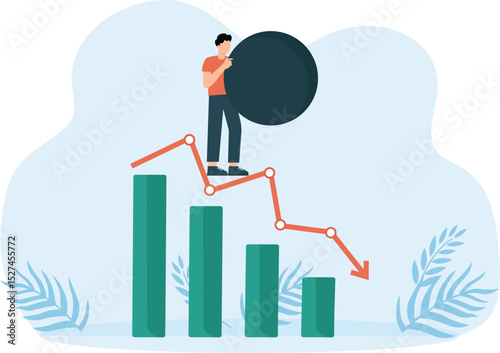 Financial Crisis and Investing in market downturn, recession or financial crisis concept

