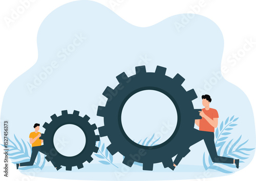Teamwork and cooperation in a business setting, idea that working together can lead to success, collaboration or synergy concept
