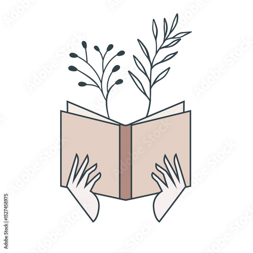 Book stack poster. Literature reading festival. Bookstore event invitation. Textbooks with flowers. Library art. School education. Bookshop market flyer design. Vector library garish brochures set