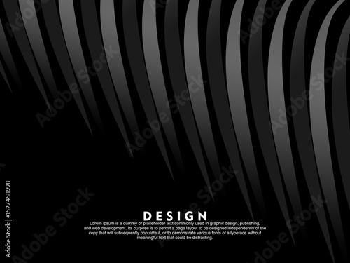 Black background vector luxury invitation card. Elegant line pattern on black background. Premium design illustration for wedding, vip cover template, grand opening, flyer, etc.