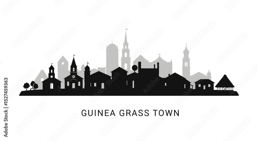 Fototapeta premium Guinea Grass Town Skyline.