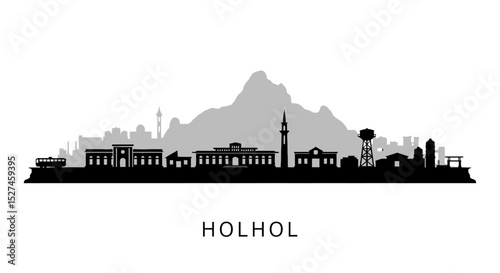 Holhol city silhouette vector. photo