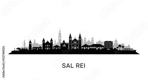 Sal Rei Cape Verde Skyline Vector Silhouette.