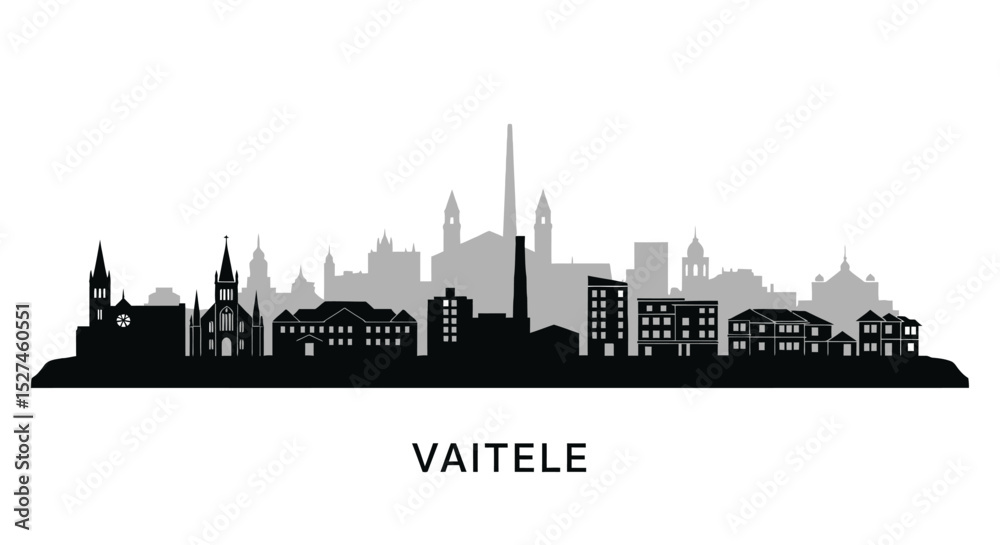 Obraz premium Vaitele Skyline Samoa Cityscape Silhouette.