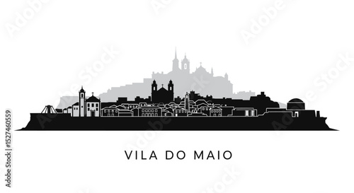 Vila Do Maio Skyline Portugal Silhouette.